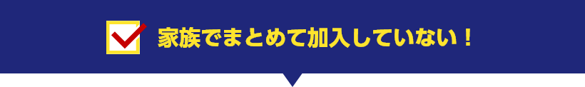 家族でまとめて加入していない!